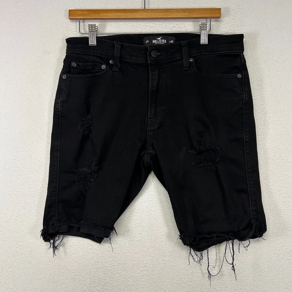 Hollister  Distressed  Black Denim Shorts